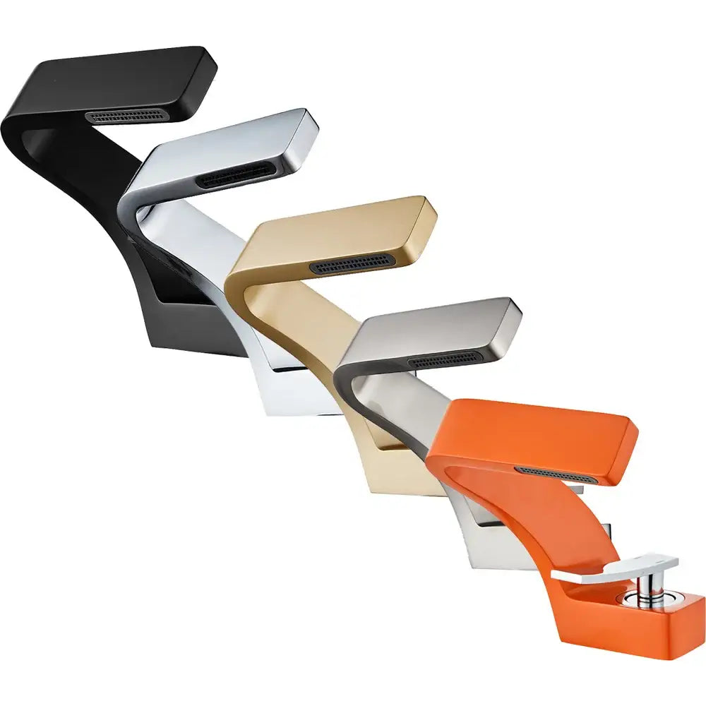 Black Waterfall Sink Faucet by Decorbites, modern bathroom faucet with five color finishes on Tampa Home & Garden Store