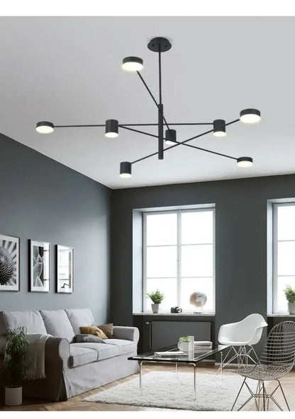 Black Glass Chandelier six-light modern metal ceiling fixture Chandeliers Decorbites on Tampa Home & Garden Store