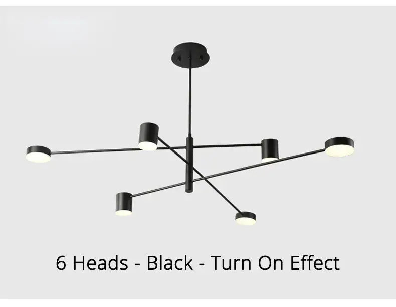 Black metal chandelier with 6 heads in a starburst layout Decorbites on Tampa Home & Garden Store