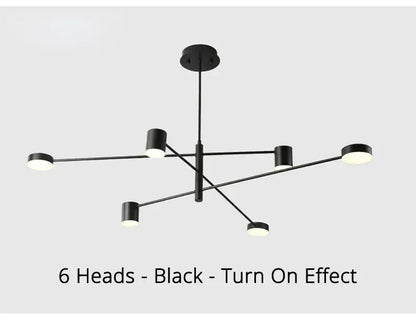 Black metal chandelier with 6 heads in a starburst layout Decorbites on Tampa Home & Garden Store