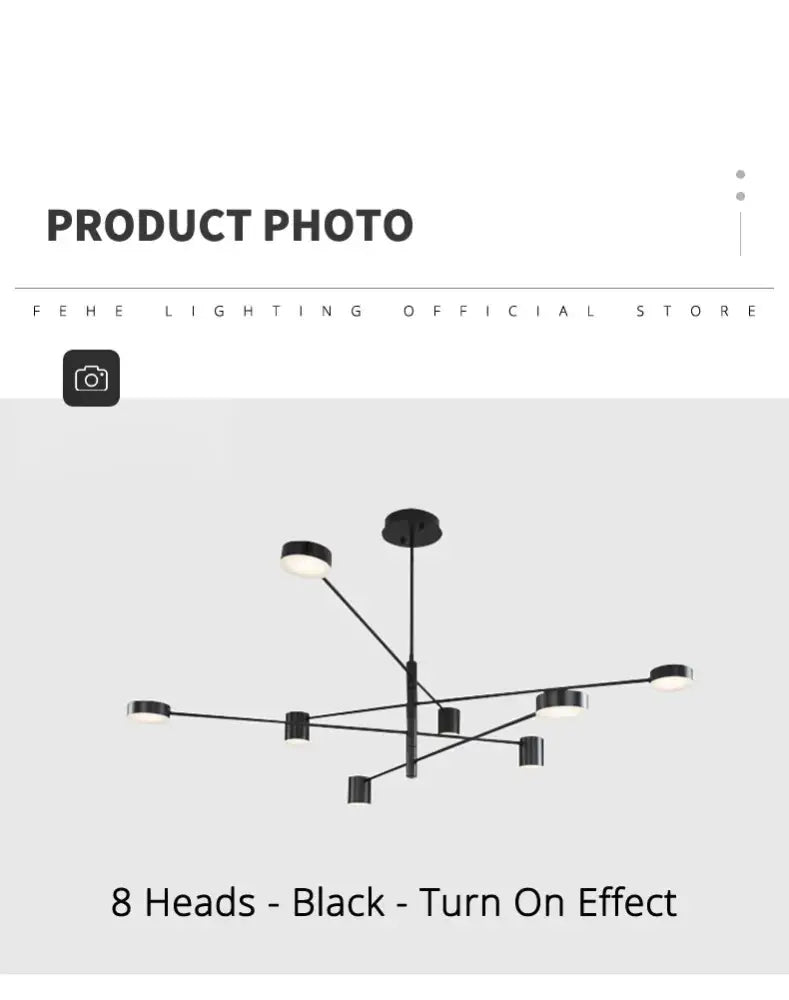 Black glass chandelier, 8-heads with modern metal arms on Tampa Home & Garden Store