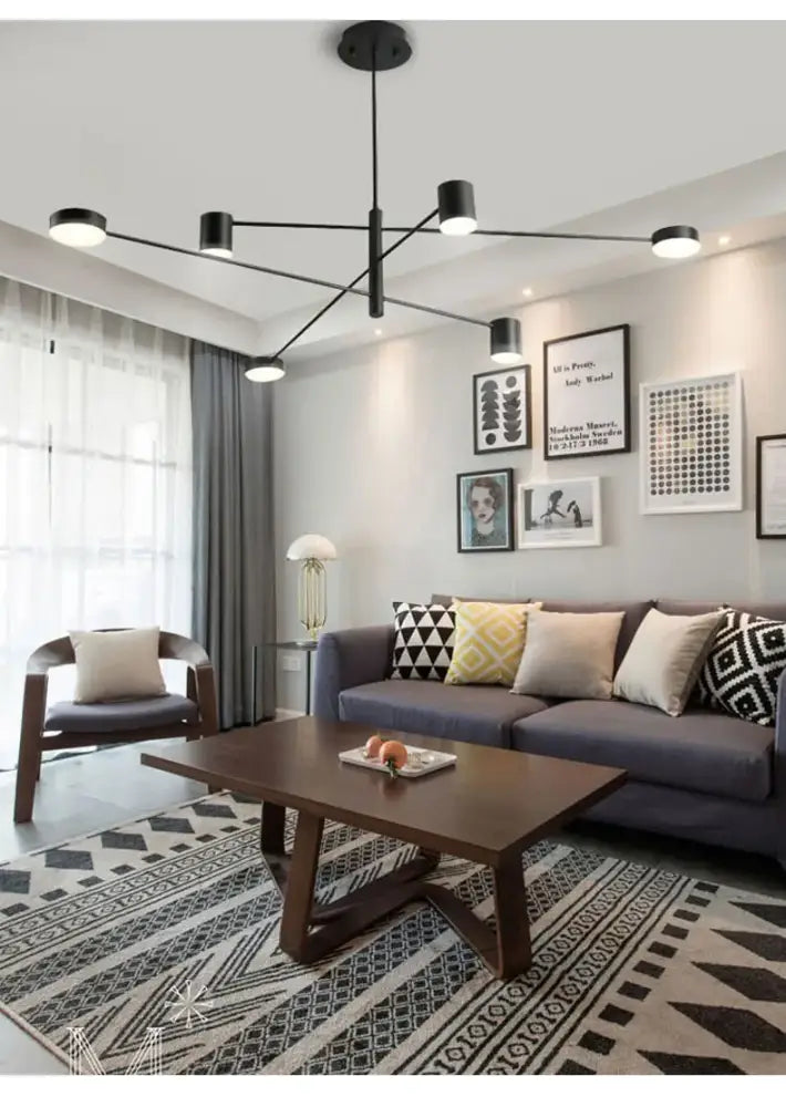 Black Glass Chandelier by Decorbites, multi-arm black metal ceiling fixture on Tampa Home & Garden Store