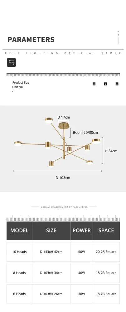 Black Glass Chandelier by Decorbites; brass-tone multi-arm chandelier with D103cm, H34cm on Tampa Home & Garden Store