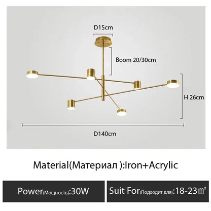 Black Glass Chandelier iron and acrylic, gold-tone multi-arm ceiling light Decorbites on Tampa Home & Garden Store