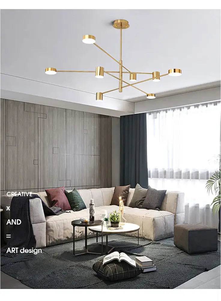 Black Glass Chandelier by Decorbites, gold-tone arms with white glass shades modern fixture on Tampa Home & Garden Store
