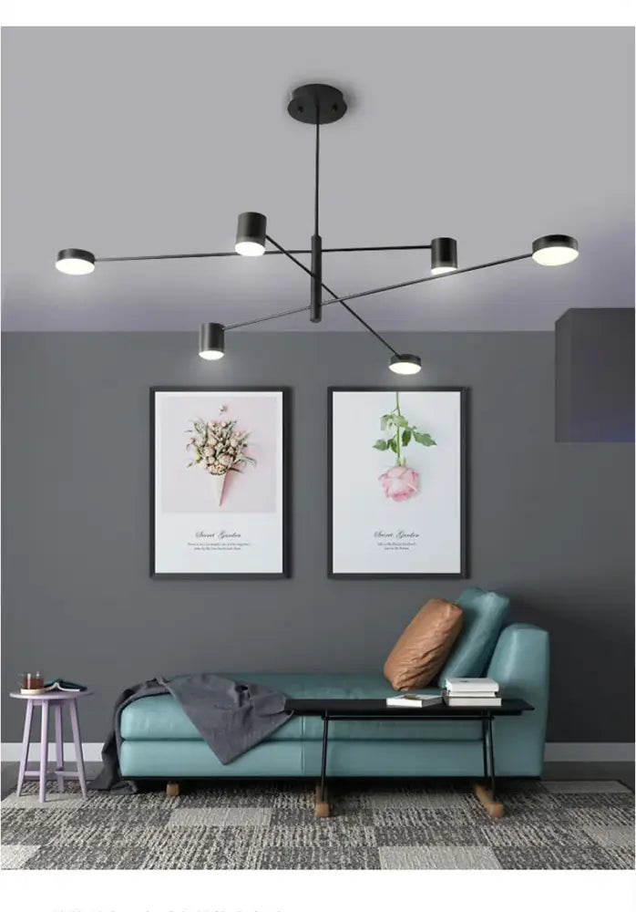 Black glass chandelier, modern multi-arm ceiling fixture by Decorbites on Tampa Home & Garden Store
