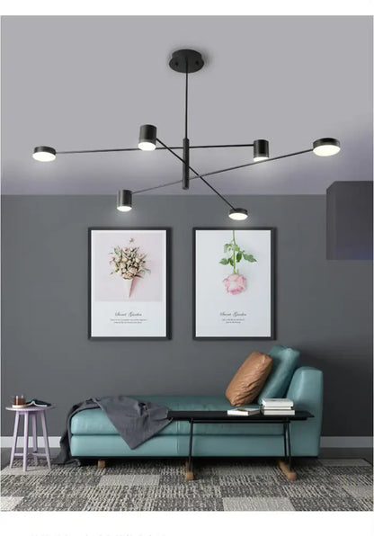 Black glass chandelier, modern multi-arm ceiling fixture by Decorbites on Tampa Home & Garden Store