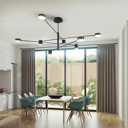 Black glass chandelier by Decorbites, modern multi-arm chandelier over dining table on Tampa Home & Garden Store
