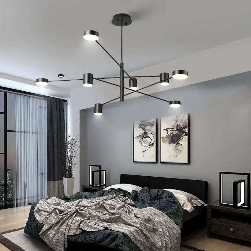 Black Glass Chandelier by Decorbites; black metal chandelier with arms and lights on Tampa Home & Garden Store