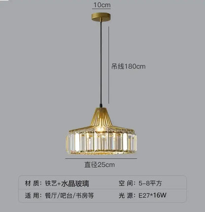 Modern black and gold crystal glass pendant lamp by Decorbites, diameter 25cm, 180cm cord on Tampa Home & Garden Store