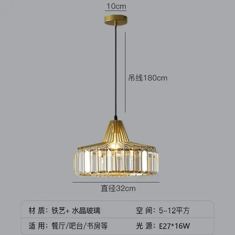 Pendant lamp by Decorbites, black and gold crystal glass shade, 32cm diameter, 180cm cord on Tampa Home & Garden Store
