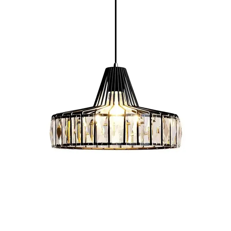 Pendant lamp black crystal glass with gold interior LED, Decorbites on Tampa Home & Garden Store