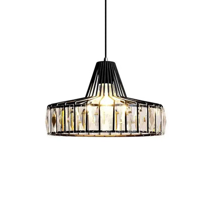 Pendant lamp black crystal glass with gold interior LED, Decorbites on Tampa Home & Garden Store
