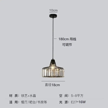 Decorbites black and gold crystal glass pendant lamp, 18cm dia 180cm cord LED on Tampa Home & Garden Store