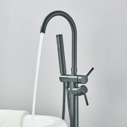Decorbites matte black freestanding bathroom sink faucet with dual handles and sprayer on Tampa Home & Garden Store