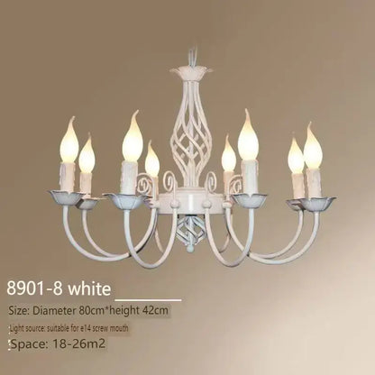 Black Iron Scroll Chandelier by Decorbites, 8-light candle-style bulbs on an iron frame on Tampa Home & Garden Store