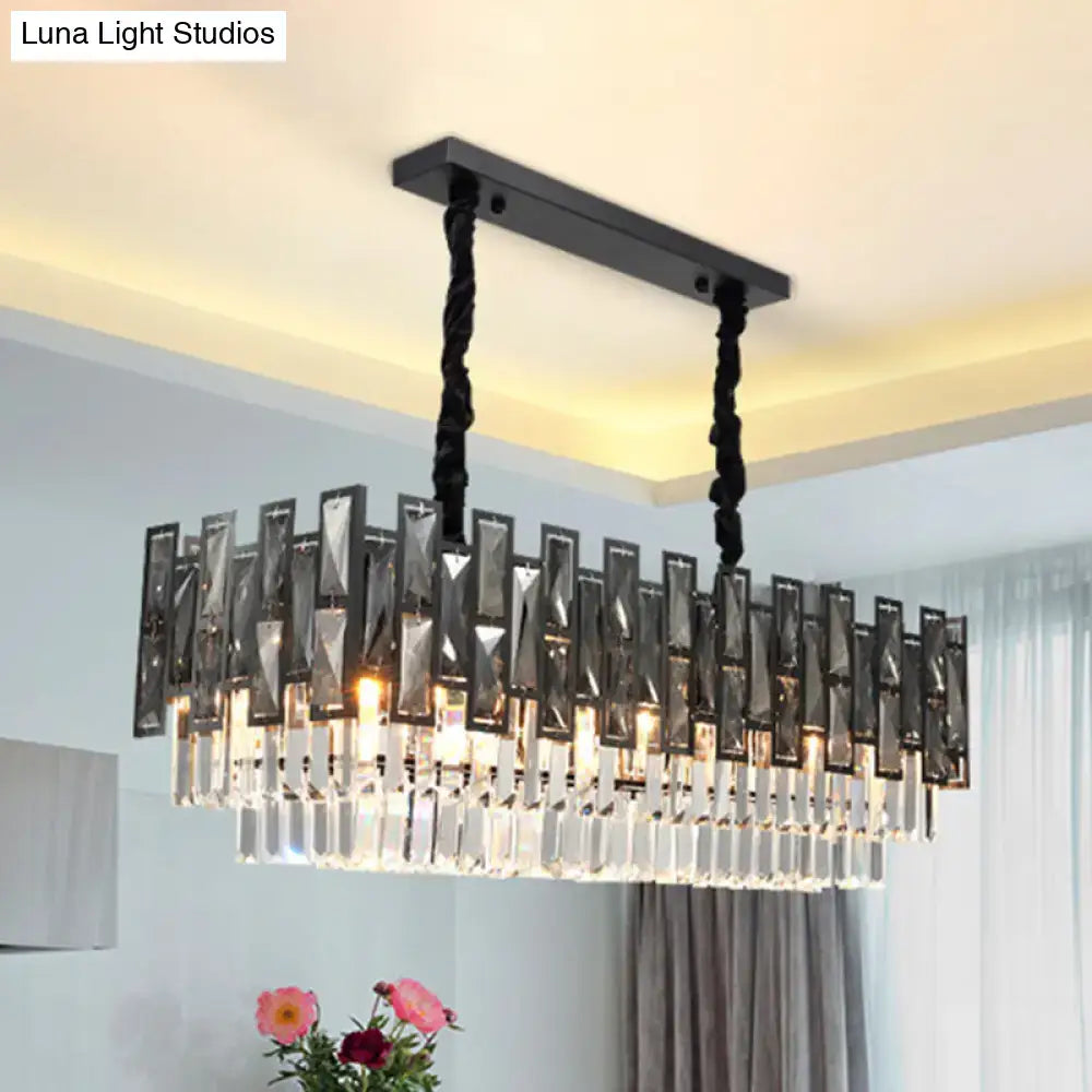 Black Crystal Prism Chandelier with twisted black cords and hanging crystals by Decorbites on Tampa Home & Garden Store