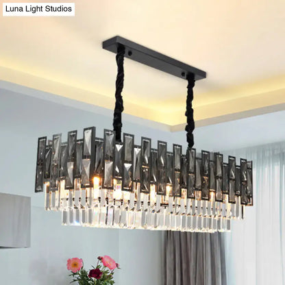 Black Crystal Prism Chandelier with twisted black cords and hanging crystals by Decorbites on Tampa Home & Garden Store