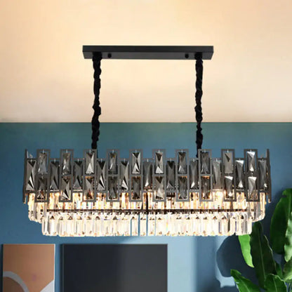 Black Crystal Prism Chandelier by Decorbites with crystal prisms and twisted black cords on Tampa Home & Garden Store