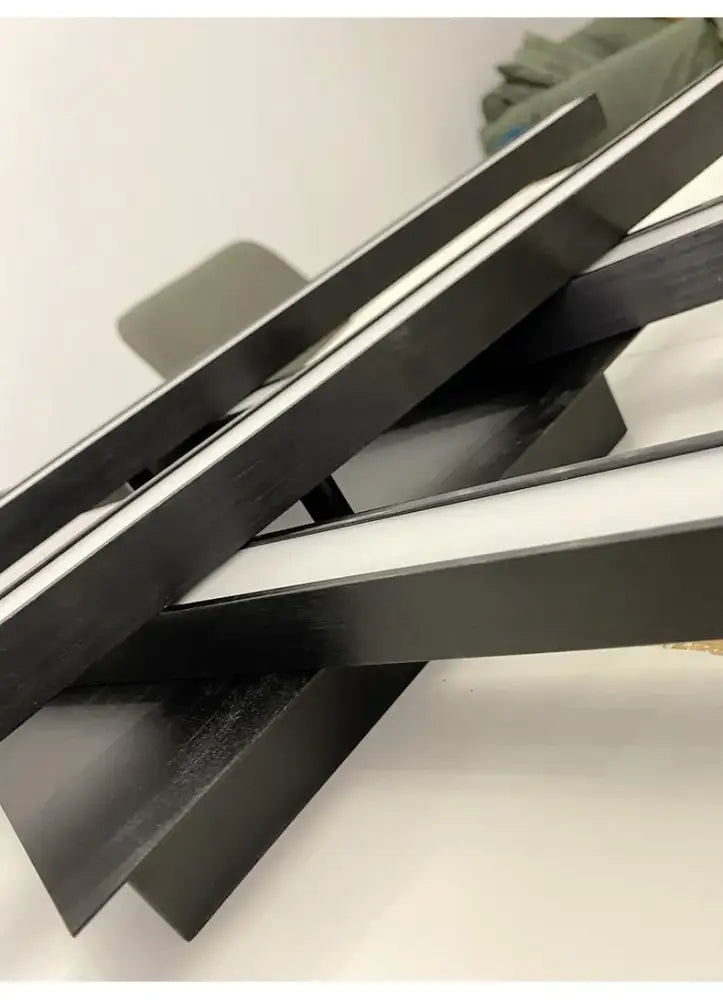 Black Square LED Chandelier by Decorbites; geometric matte black metal bars on Tampa Home & Garden Store