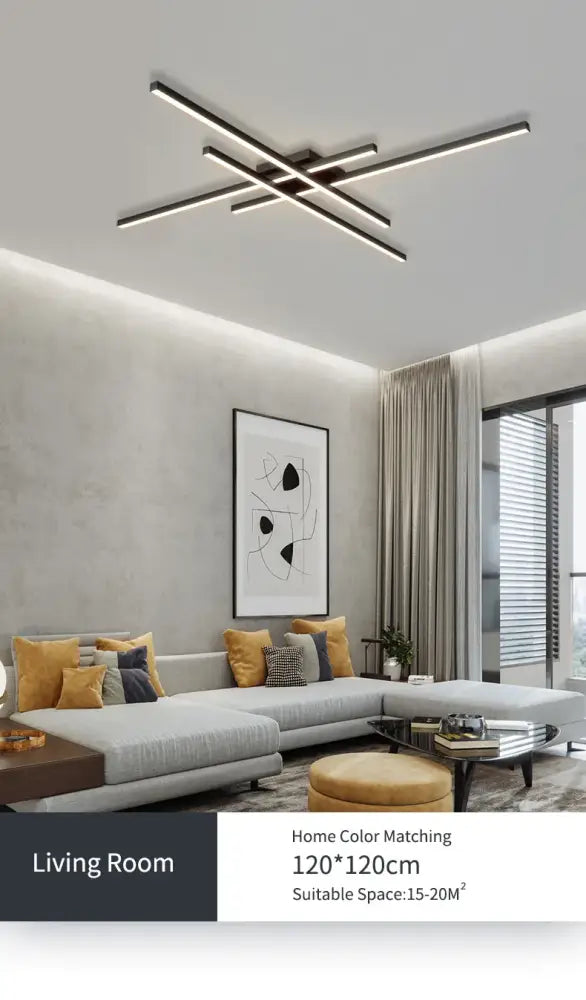 Black Square LED Chandelier by Decorbites, geometric crisscross ceiling light on Tampa Home & Garden Store