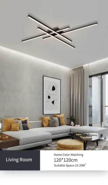 Black Square LED Chandelier by Decorbites, geometric crisscross ceiling light on Tampa Home & Garden Store