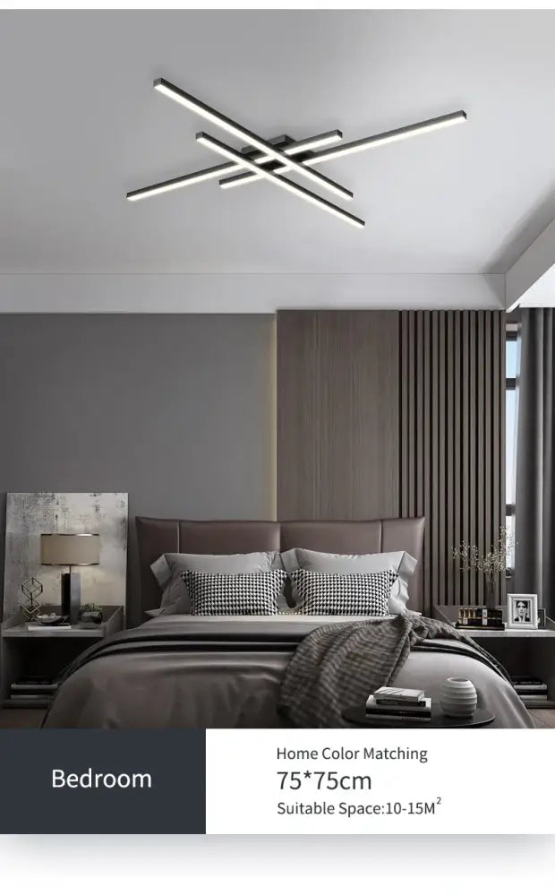 Black Square LED Chandelier by Decorbites, black metal geometric ceiling light for bedroom on Tampa Home & Garden Store