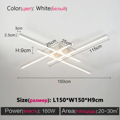 Black Square LED Chandelier by Decorbites, modern ceiling lighting on Tampa Home & Garden Store