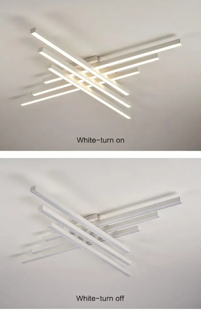 Black Square LED Chandelier by Decorbites, modern multi-bar ceiling light with white LEDs on Tampa Home & Garden Store