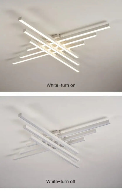 Black Square LED Chandelier by Decorbites, modern multi-bar ceiling light with white LEDs on Tampa Home & Garden Store