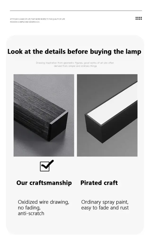 Black Square LED Chandelier by Decorbites, home & garden lighting, craftsmanship infographic on Tampa Home & Garden Store