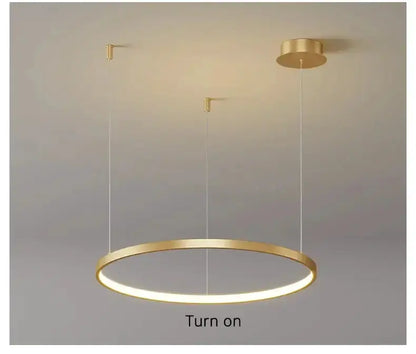 Chandelier Decorbites gold ring pendant, circular LED ring, dimmable for living rooms on Tampa Home & Garden Store