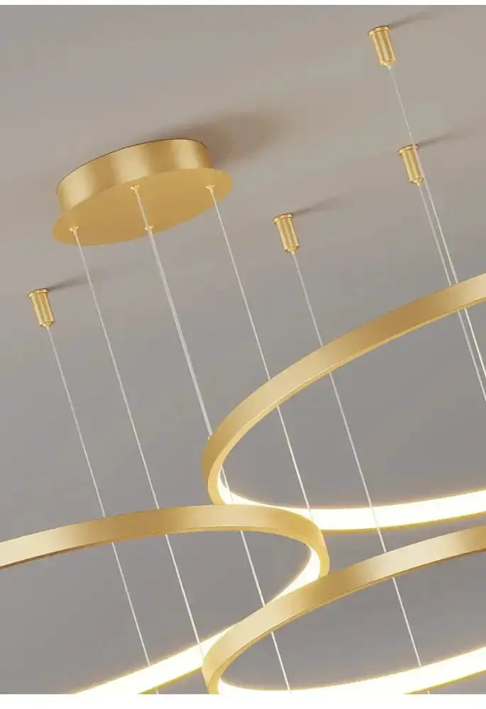 Chandelier Decorbites modern gold circular ring pendant light with suspended rings on Tampa Home & Garden Store