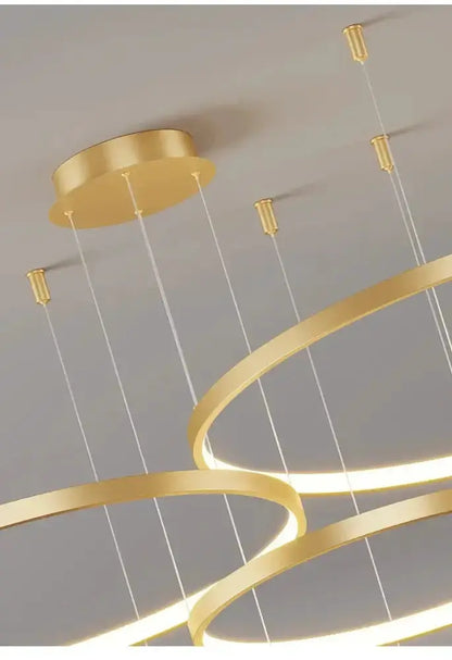 Chandelier Decorbites modern gold circular ring pendant light with suspended rings on Tampa Home & Garden Store