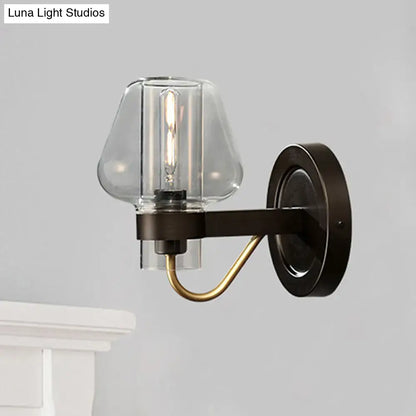 Black Brass Glass Mushroom Sconce by Decorbites with glass shade on Tampa Home & Garden Store
