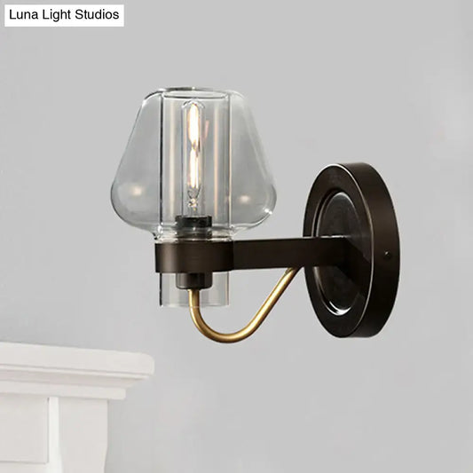 Black Brass Glass Mushroom Sconce by Decorbites with glass shade on Tampa Home & Garden Store