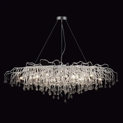 Chandelier Modern golden branch crystal chandelier for living room with cascading prisms on Tampa Home & Garden Store