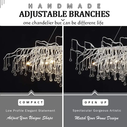Chandelier Decorbites modern crystal with branching arms and hanging glass drops on Tampa Home & Garden Store
