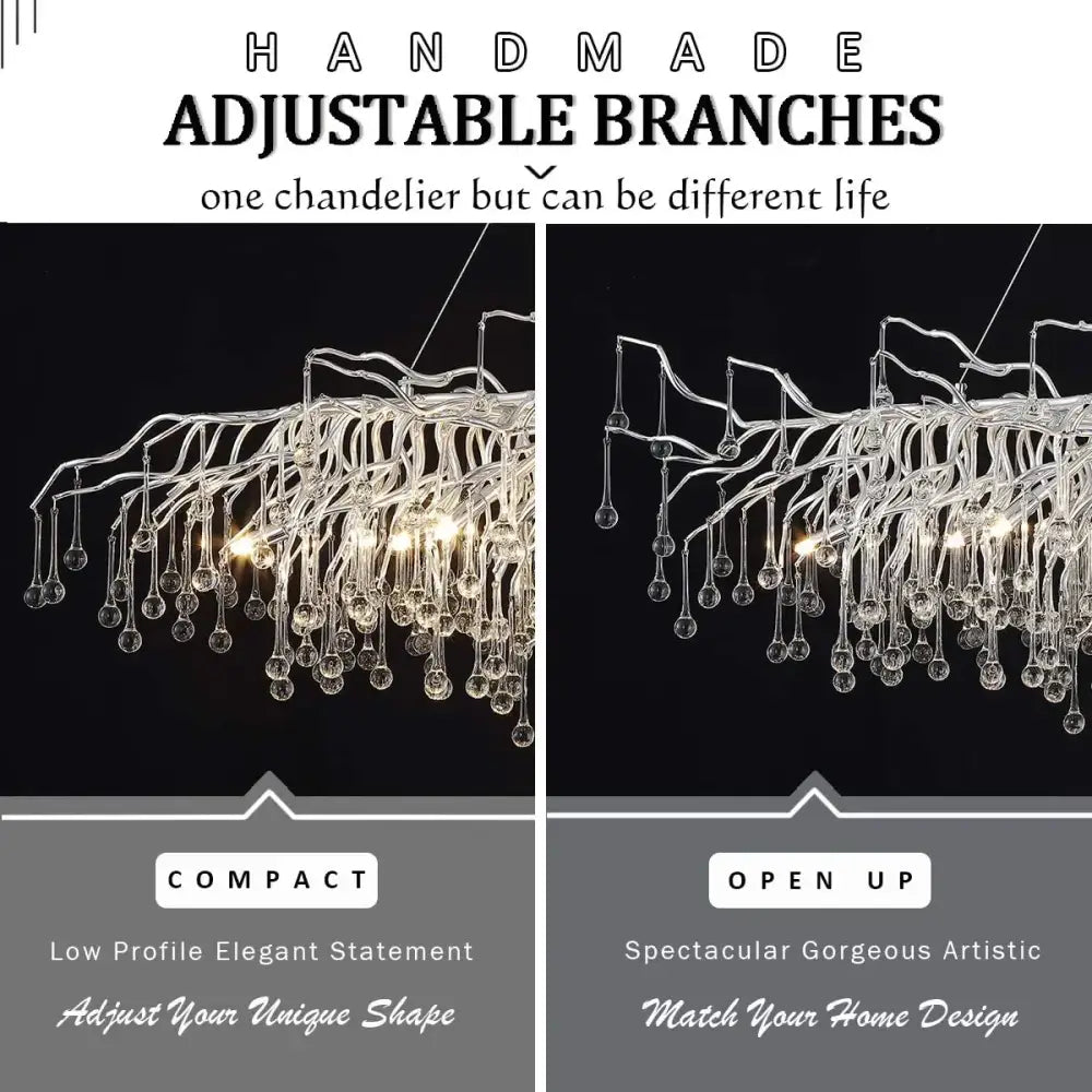 Chandelier Decorbites modern golden aluminum crystal chandelier for living room on Tampa Home & Garden Store