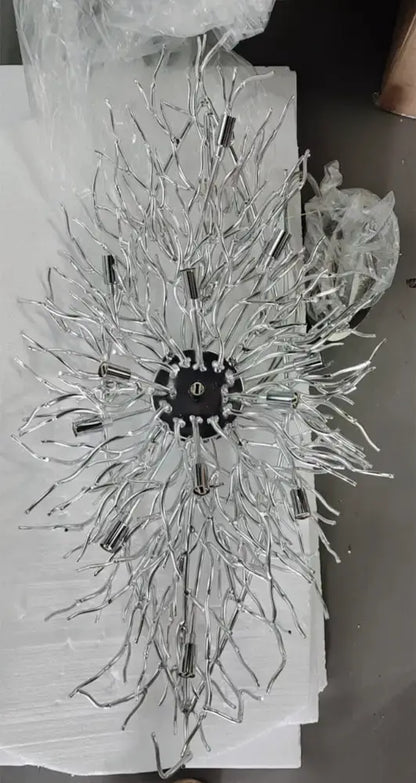 Chandelier Decorbites modern chrome crystal twig-like radiating branches black hub on Tampa Home & Garden Store