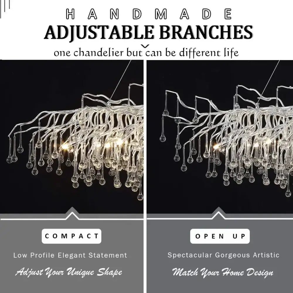 Chandelier Decorbites modern chrome crystal raindrop pendant light for dining room on Tampa Home & Garden Store