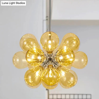 Modern cognac glass bubble chandelier pendant light for dining room on Tampa Home & Garden Store