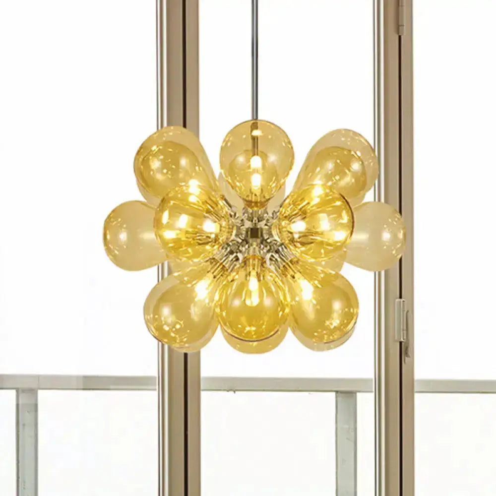 Decorbites modern cognac glass bubble chandelier cluster pendant light for dining room on Tampa Home & Garden Store