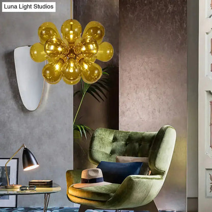 Modern cognac glass bubble chandelier dining room pendant light by Decorbites on Tampa Home & Garden Store