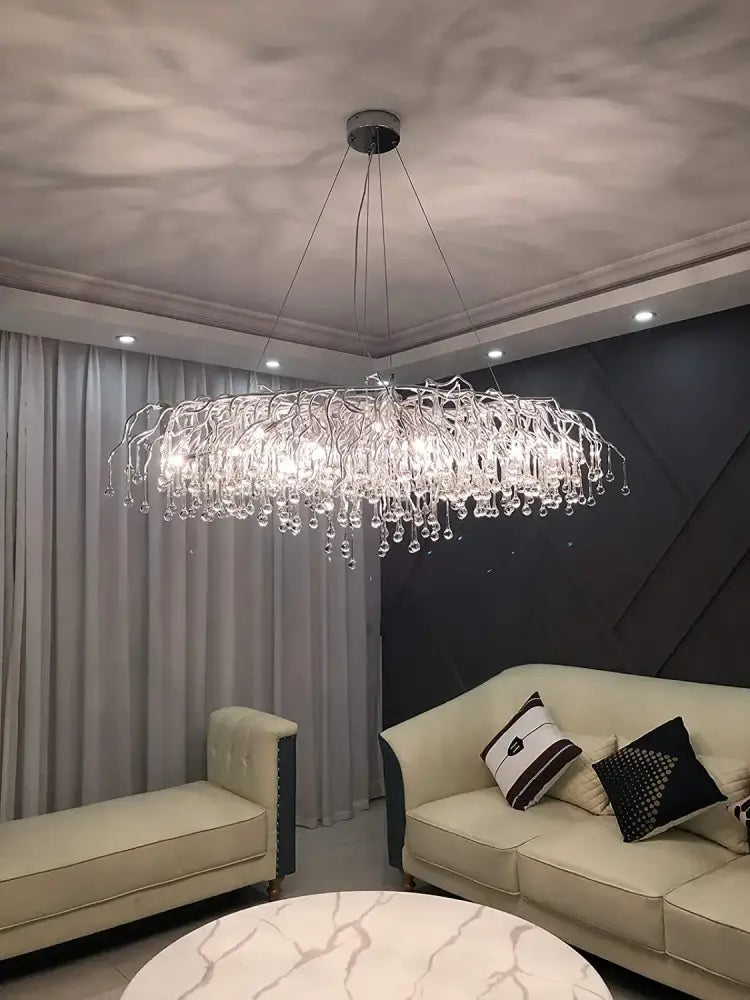 Chandelier modern gold aluminum crystal chandelier for living room by Decorbites on Tampa Home & Garden Store