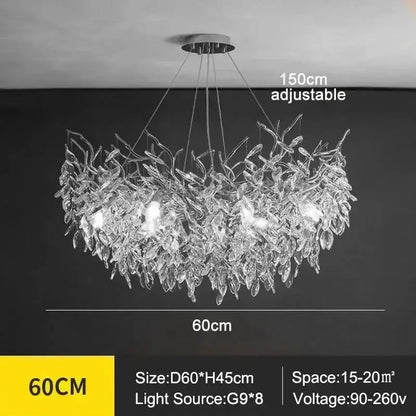 Chandelier Decorbites modern golden branch crystal ceiling light, 60cm on Tampa Home & Garden Store