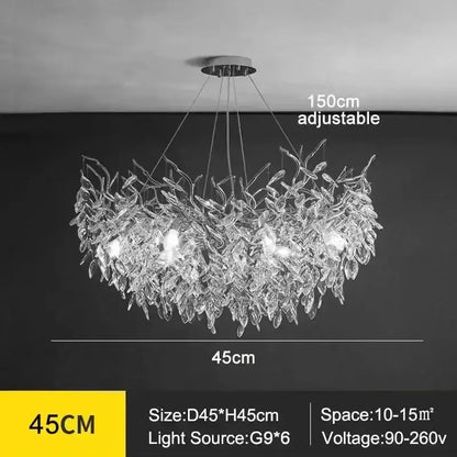 Chandelier by Decorbites modern golden branch crystal ceiling light 150cm drop 45cm dia on Tampa Home & Garden Store