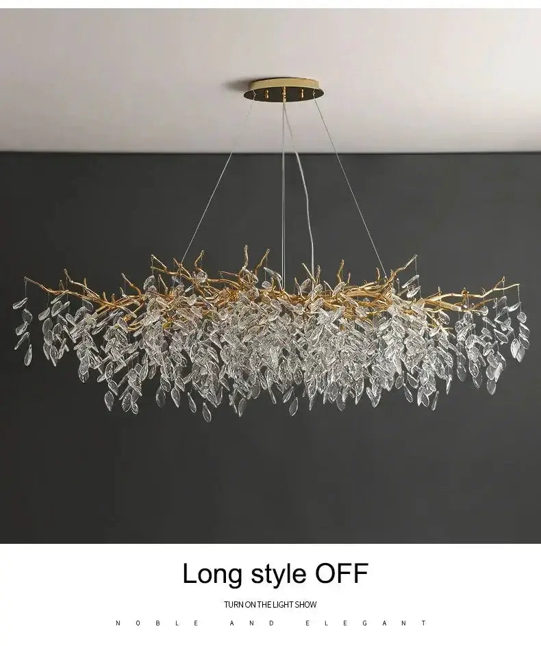 Chandelier Decorbites modern golden branch crystal chandelier with LED lighting ceiling mount on Tampa Home & Garden Store