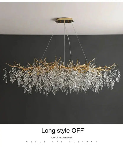 Chandelier Decorbites modern golden branch crystal chandelier with LED lighting ceiling mount on Tampa Home & Garden Store