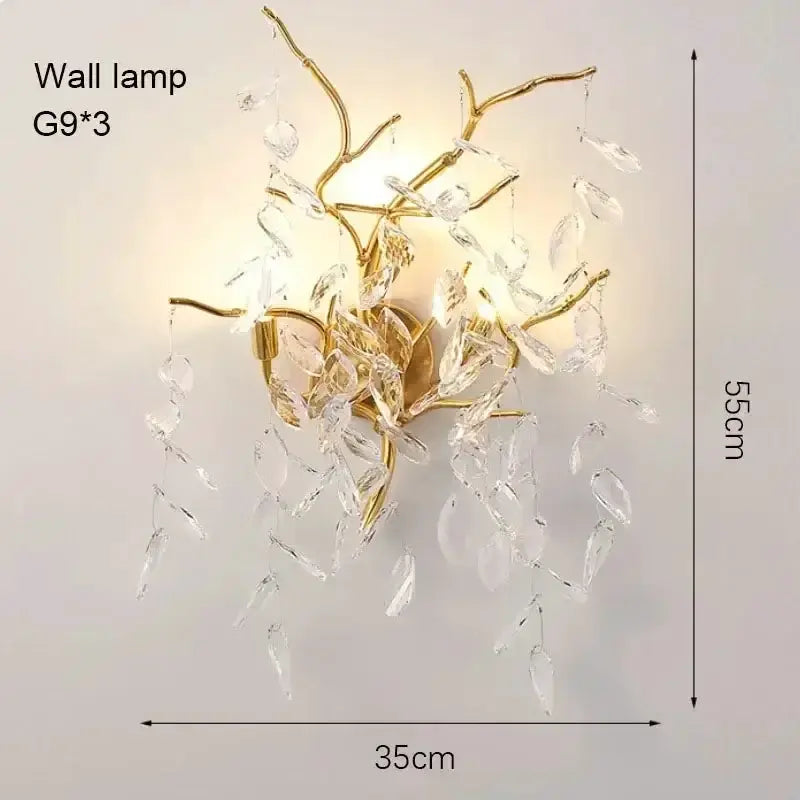 Chandelier Decorbites golden crystal branch light with hanging prisms LED lighting on Tampa Home & Garden Store